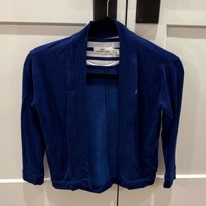 Vineyard Vines Girls’ Navy Cardigan Sweatshirt, Sz 8